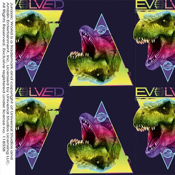 Jersey Stoffe Jurastic World Dinosaurier Rexbunt 0,34m
