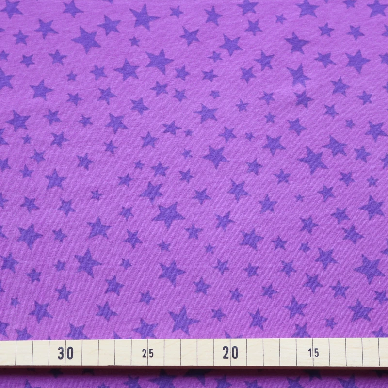 Jersey Stoff Sterne violett