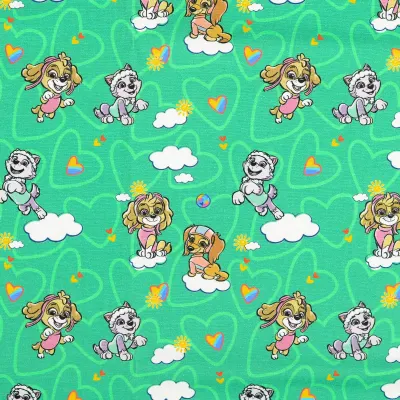 Jersey Stoffe Paw Patrol Apfelgrün